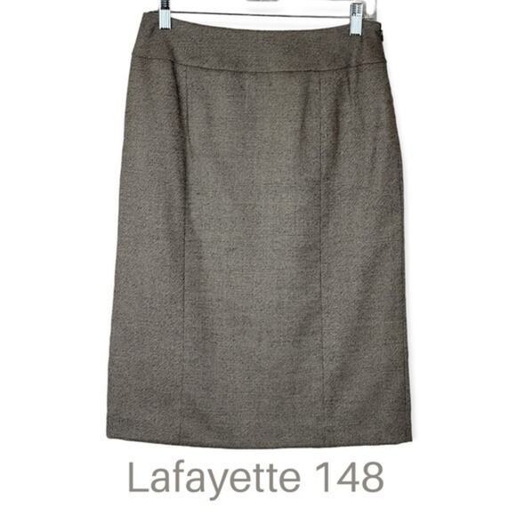 Lafayette 148 New York Brown & Metallic Copper Wool Blend Tweed NWOT Size 4 - Picture 1 of 12
